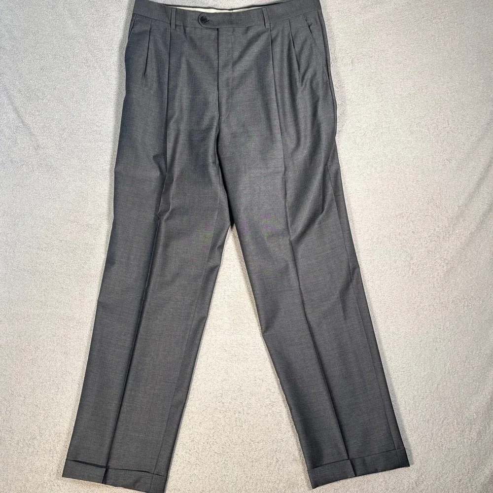 Hickey Freeman 2 Pc Suit Mens 42 Long Loro Piana Super 130's Wool‎ Madison Gray